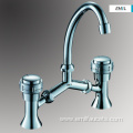 Double handle brass kitchen faucet mixer taps